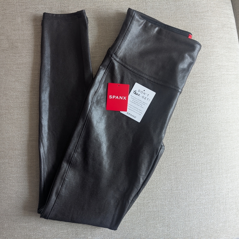 SPANX Shiny Black Leggings